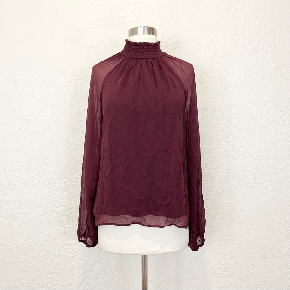 Joie Blouse Top Burgundy Purple Plum Small S
